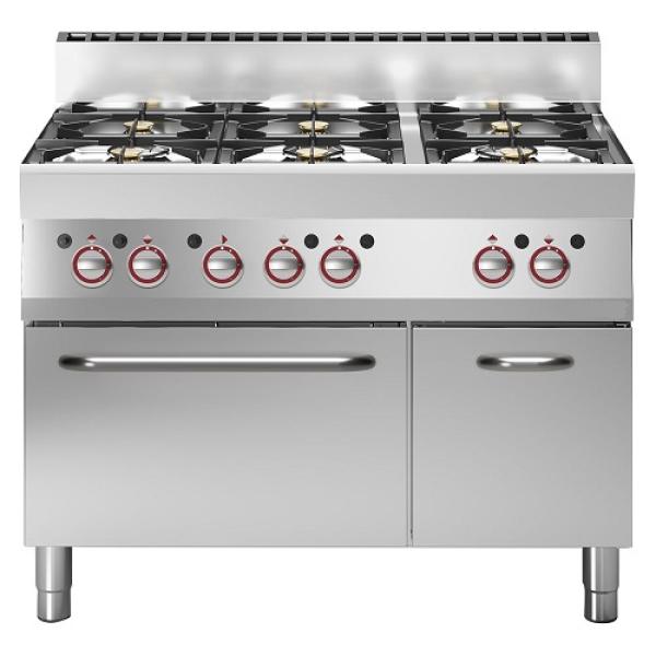 G65/6BFA11-N (25) Gasherd 6 Brenner mit Gasbackofen und neutralem Unterbrau