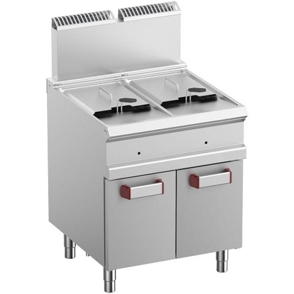 G7/F28A7-N (25) Gas Fritteuse 2 Becken je 14 Liter mit Unterbau, 70x70x85