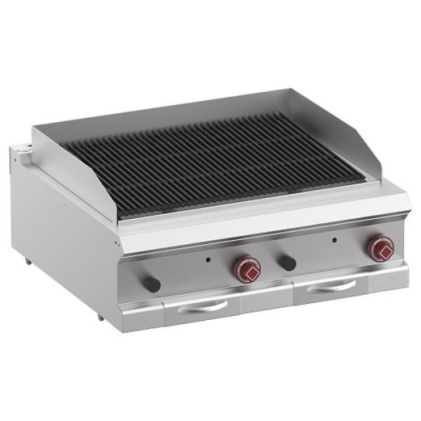 G7/GPL8T-ZN (25) Gas Lavasteingrill, Modul 1/2, Rost aus Eisen "doppelseitig" -Top-