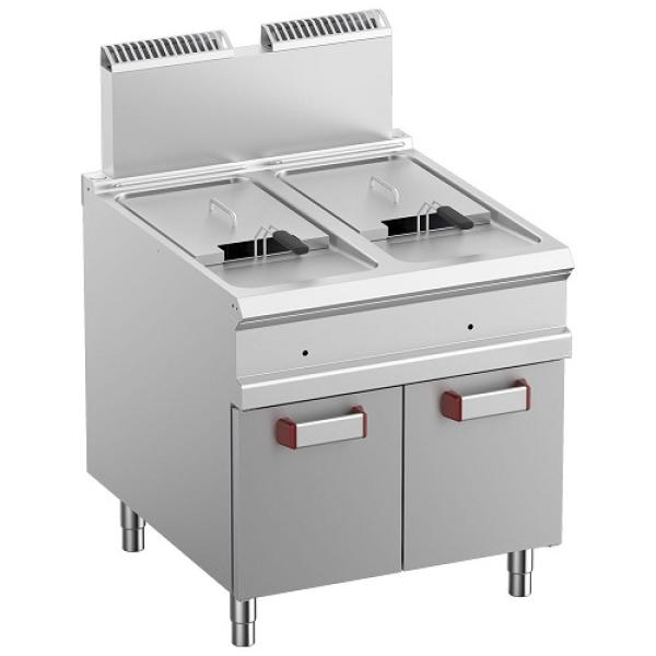 G9/F36A8-N (25) Gasfritteuse 2 Becken 18 Lit. (2x 18 kW), auf Unterschrank