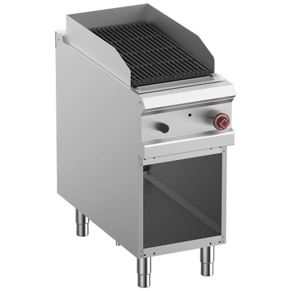 G9/GPLA4-ZN (25) Lavasteingrill, Modul 1/2, Rost "2 Seiten" aus Gusseisen, offener Unterbau