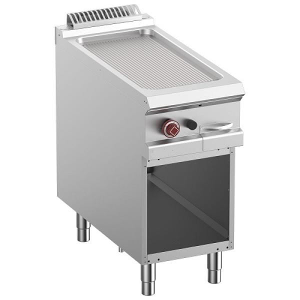 G9/PRA4-N (25) Gas-Grillplatte, gerillt, Gasmodul 1/2, offener Unterbau