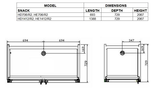 HE706/R2 (23) Tiefkühlschrank, Umluft, 550 Liter, 1 Tür, 690x720x2025