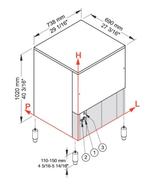 ICE155AS-R2 (25) Granulat-Eismaschine 153g/24Std mit Reservebehälter