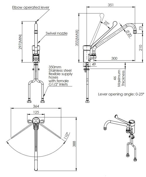 STYL 20911029 1S.2990.59.91 (23) Einhebel-Mischbatterie mit Schwenkhahn