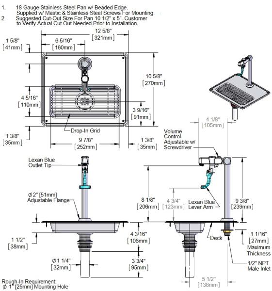 T&S 20930014 5GF-8P-WS (25) Wasserspender Glasfüller mit Ablaufwanne
