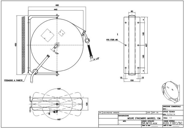 MAX-10/R2 MAXIReel 5R.M10.449 (25) Schlauchaufroller, 10m Schlauch, Handbrause NITO-I
