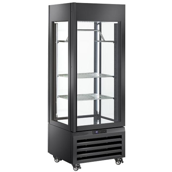 MAX/507-MB (25) Exalta Panorama Vitrine für Fleisch- und Wurstwaren 440 l, 2 Ebene & Fleischstange, Umluft - SCHWARZ