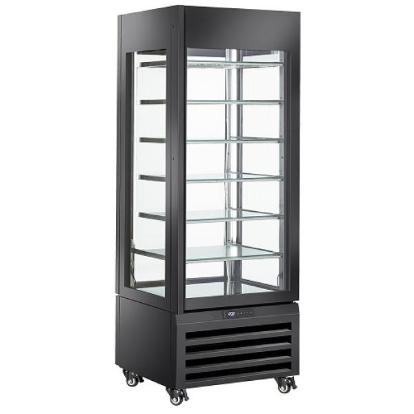 MAX/507-SB (25) Exalta Panorama Vitrine für ICE CREAM 440 l, 6 Statische Böden, - SCHWARZ