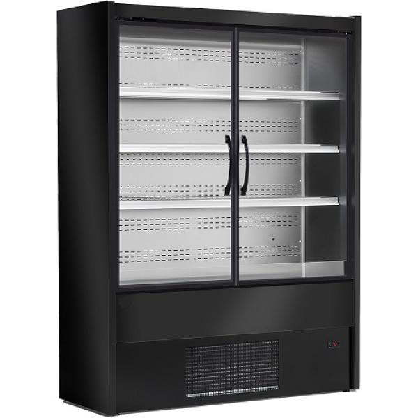 MD10/B5-R2B (25) MODENA Wandkühlregal, Flügeltüren - SCHWARZ