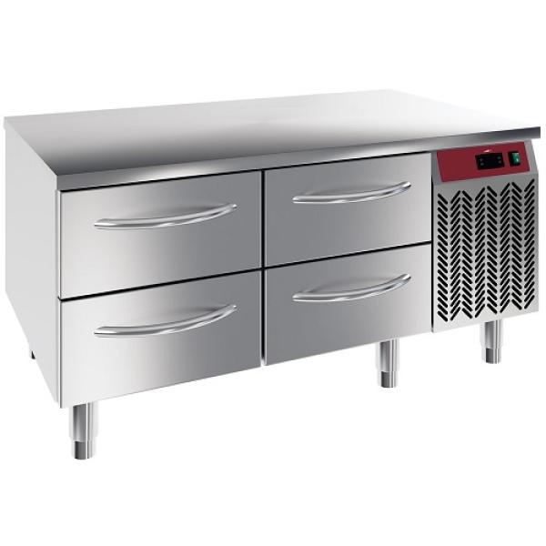 N77/R212G-9D (25) Kühlunterbau - 4x 1/2 Schubladen GN 1/1- h 100mm
