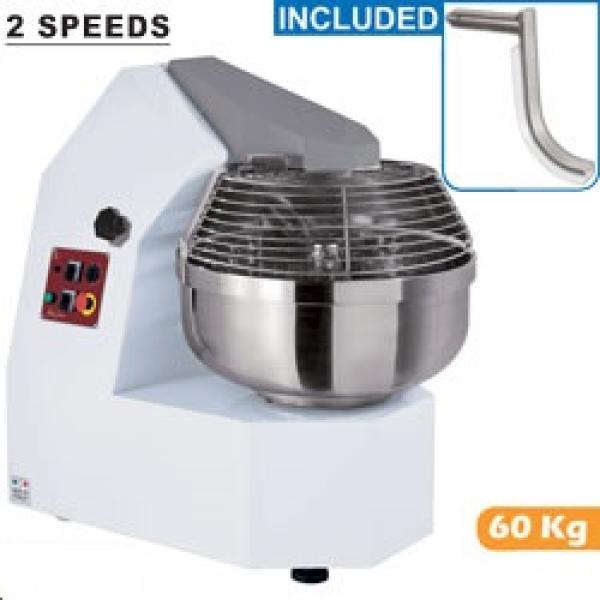 PBR-60/T2V (25) Gabelmischer-Teigkneter, 60 kg, 2 Geschwindigkeiten - Timer, auf Rädern