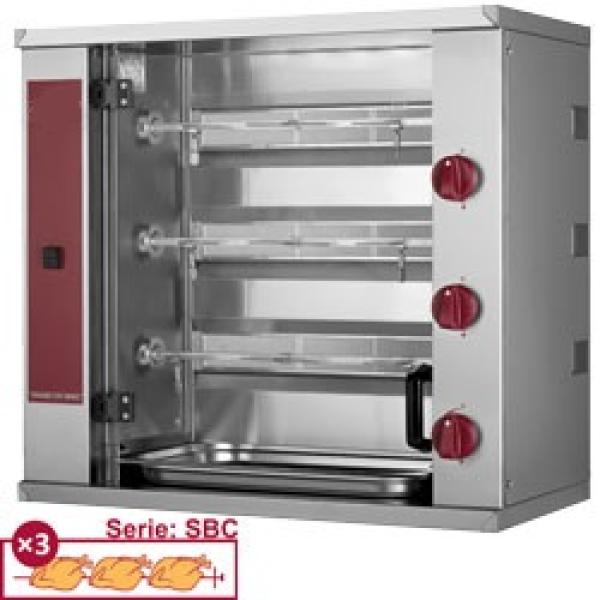 RVG/3-SBC (25) Hähnchengrill Gas, 3 Spieße (9 Hähnchen) SMALL