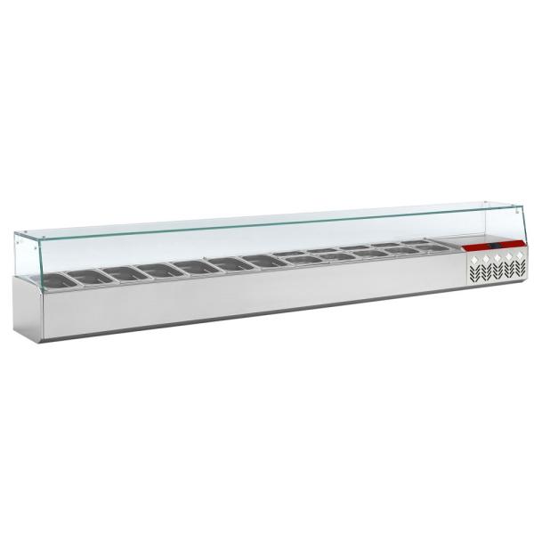 SX249G/PP9 (25) Kühlaufsatz GN 12x1/4, 1x1/9, mit gerader Glasscheibe