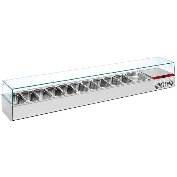 SY249G/PP9 (25) Kühlaufsatz GN 11x1/3, 1x1/9, mit gerader Glasscheibe