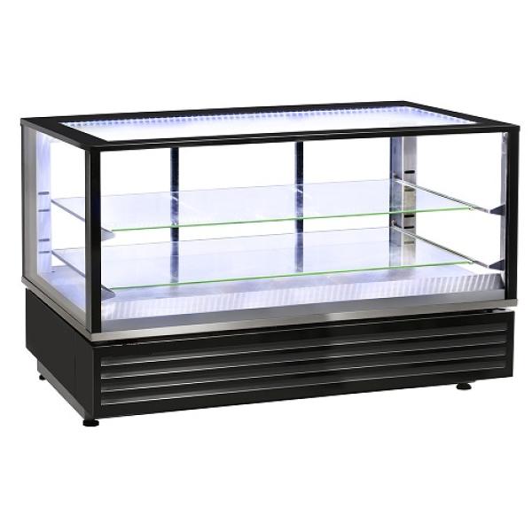 VHDG-B1 (25) Warmhalte Beheizte Vitrine EN oder GN, Umluft, 2 Ebenen, SCHWARZ