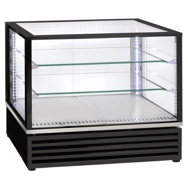 VRDG-B1-R2 (25) Vitrine Kühlvitrine, EN oder GN, Umluft, 3 Ebenen, SCHWARZ
