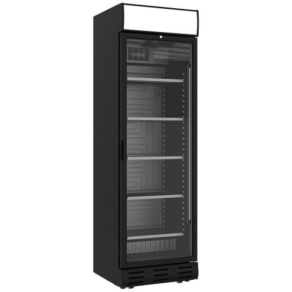 WR-38CA-AB DRINK-38V/Z6 (25) Getränkekühlschrank, Umluftkühlung, 382 Liter, schwarz, mit Leuchtkasten