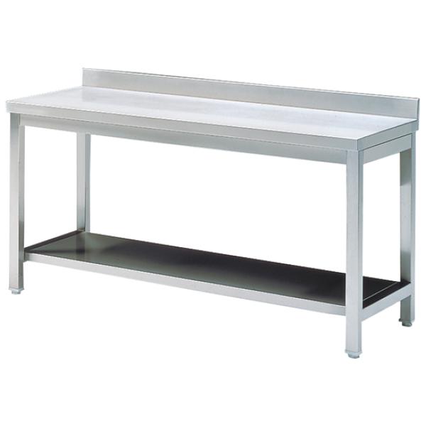 HCA0023 (24) M Edelstahlarbeitstisch mit Grundboden mit Aufkantung, 1600x600x850mm