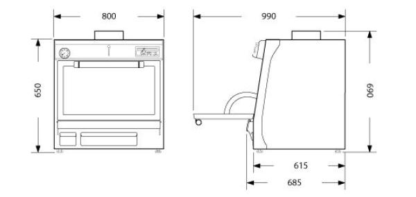 CBQ-075/BK (25) Holzkohleofen-BBQ GN 1/1 + GN2/4 (75 Kg/h)