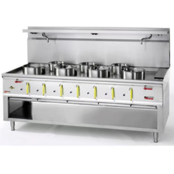 CHINA/7L (25) Gas Wok Herd 7 Brenner mit Überflutungssystem