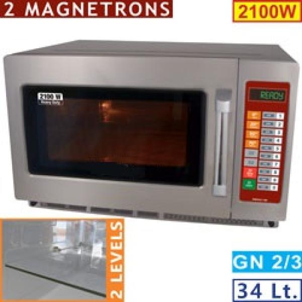 DW3421-DE (25) Mikrowelle aus Edelstahl, (GN 2/3),2100 W. (34 Lt), Digital