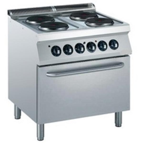 E17/4PF8-N (25) Elektroherd 4 Kochplatten, Elektrobackofen GN 2/1