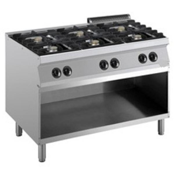 G17/6BA12-R (25) Gasherd 6 Brenner 5,5 kW auf offenem Unterbau
