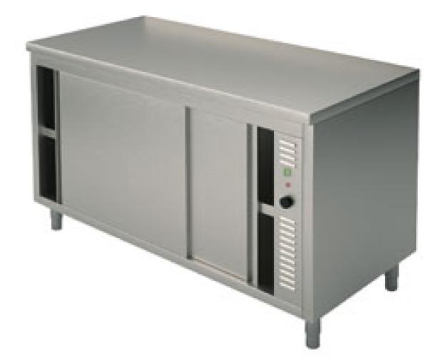 HCA0067 TE126/M (23) M EDELSTAHL-WÄRMESCHRANK UMLUFT SCHIEBETÜREN 1200X600