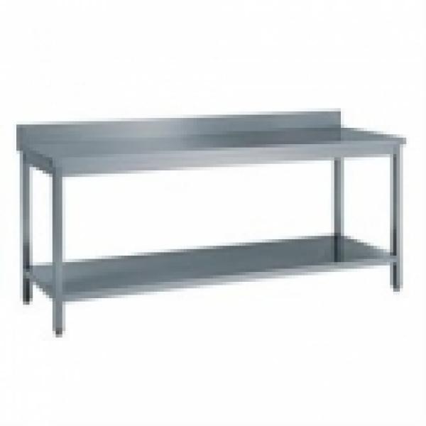 HCA0034 (24) M Edelstahlarbeitstisch mit Grundboden mit Aufkantung, 2000x700x850mm