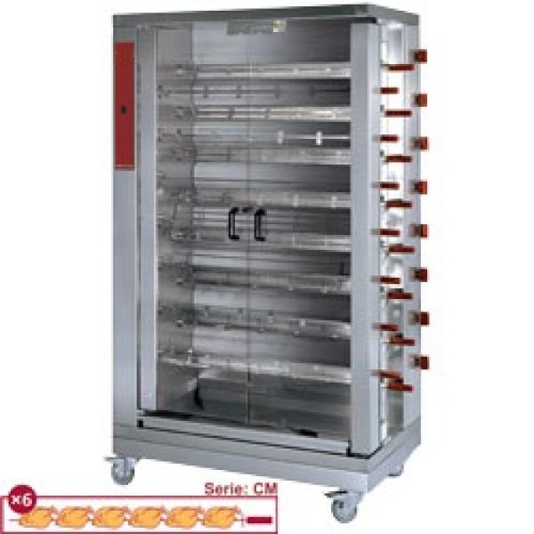 RVG/152-CM (25) Hähnchengrill Gas, 15 Spieße, 2 Reihen auf Rädern (90 Hähnchen)