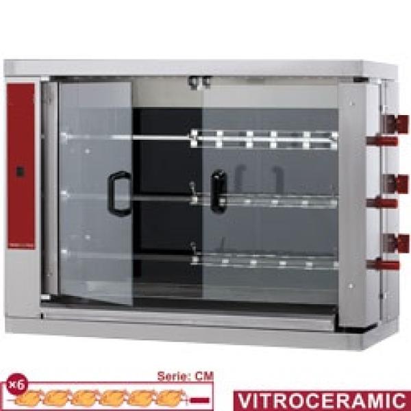 RVE/3C-CM (23) Elektro Hähnchengrill Glaskeramik, 3 Spieße (18 Hähnchen)