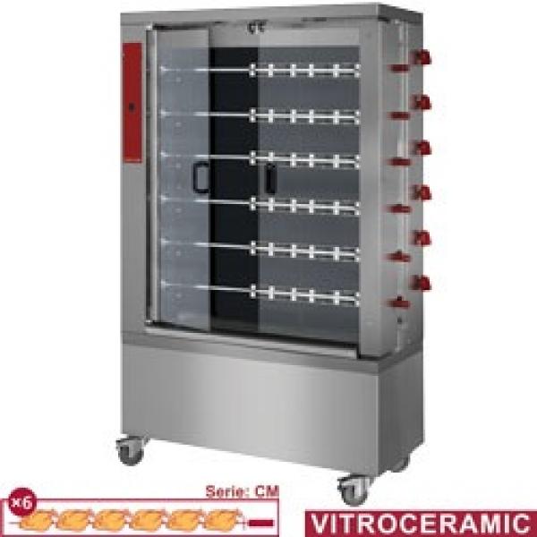 RVE/6C-CM (23) Elektro Hähnchengrill Glaskeramik, 6 Spieße (36 Hähnchen)