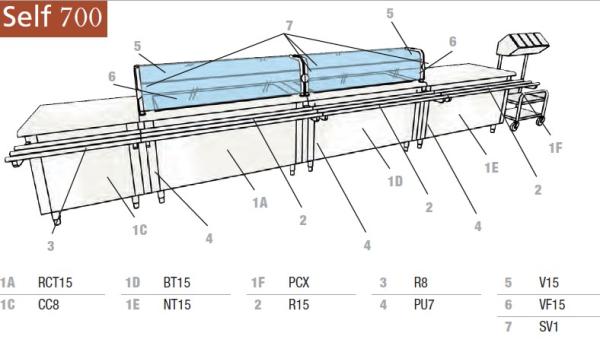 R12 (23) Rundrohr Tablettrutsche gerade, 120