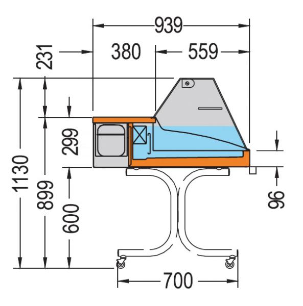 Super 1250 23131126 (25) K Mehrzweckvitrine mit stiller Kühlung, 1256x939xh530