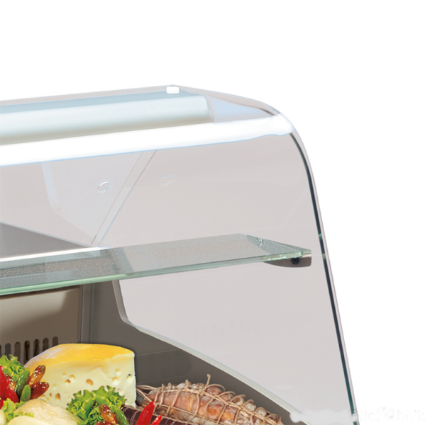 Super 1000C 23132101 (25) K Mehrzweckvitrine mit stiller Kühlung, gebogene Glasscheibe, 1006x939xh530
