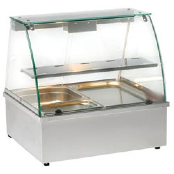 VBE-211 (25) Warmhaltevitrine, Bain-Marie 2x GN 1/1 Panorama, 70x61x68