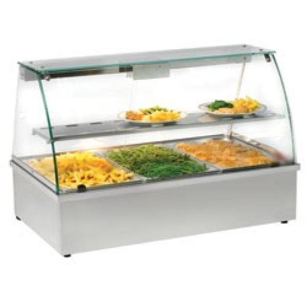 VBE-311 (25) Warmhaltevitrine, Bain-Marie, 3 GN 1/1 Panorama, 102x61x68