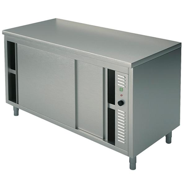 STES7014 (24) M EDELSTAHL-WÄRMESCHRANK UMLUFT SCHIEBETÜREN 1400X700