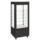 INN/VN-B9-R2 (25) Panorama Vitrine 4 Seiten T° positiv, 5 Regale aus Glas, belüftet, 480 Lit., SCHWARZ