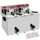 WR-EF20-S2 EF102-TN (25) Elektro-Tisch-Fritteuse 2x 10 Liter + Ablasshahn