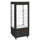 INN/VB-B9-R2 (25) Panorama Vitrine 4 Seiten T° negativ, 5 Regale aus Glas, belüftet, 480 Lit., SCHWARZ