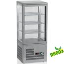 MIC-48G/R6 (25) Tischkühlvitrine Aufsatzvitrine, 4-seitig verglast, 4 Ebenen "silber"