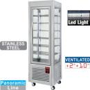 SNE/GN-A5-R2 (25) Panorama vitrine , 5 rostablage, 360 LT, Edelstahl