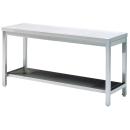 STL7070 (24) M Edelstahlarbeitstisch mit Grundboden ohne Aufkantung 700x700x850mm