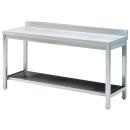 STLA6090 (24) M Edelstahlarbeitstisch mit Grundboden mit Aufkantung, 900x600x850mm