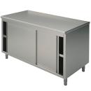 STN7014 (24) M Edelstahl-Arbeitsschrank mit Schiebetüren ohne Aufkantung, 1400x700x850mm