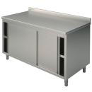 STNA70180 (24) M Edelstahl-Arbeitsschrank mit Schiebetüren mit Aufkantung, 1800X700X850mm